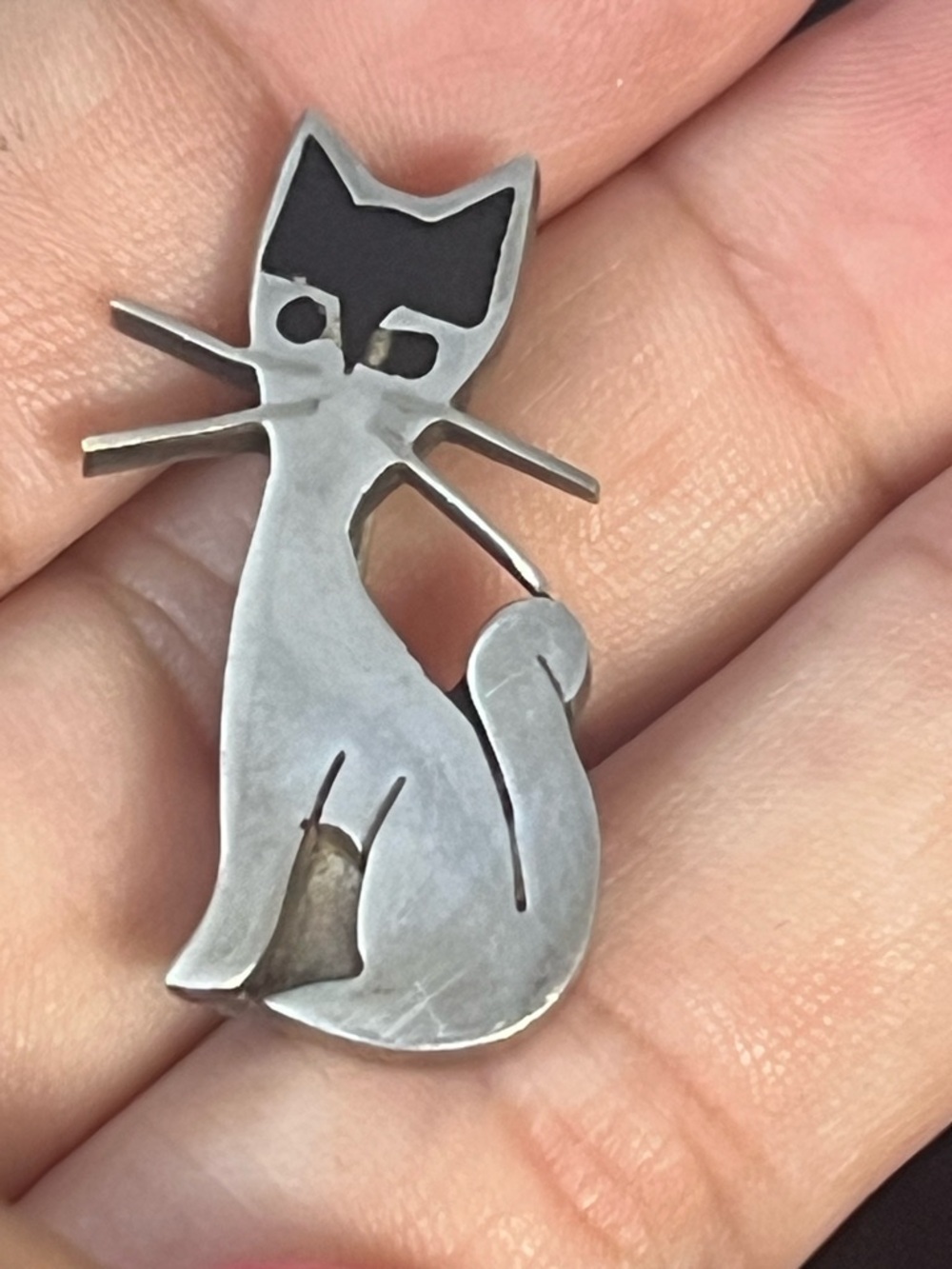 TAXCO 925 STERLING SILVER CAT PIN / SOLID